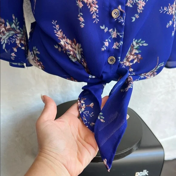 Sienna Sky Royal Blue Floral Blouse - Picture 6 of 6